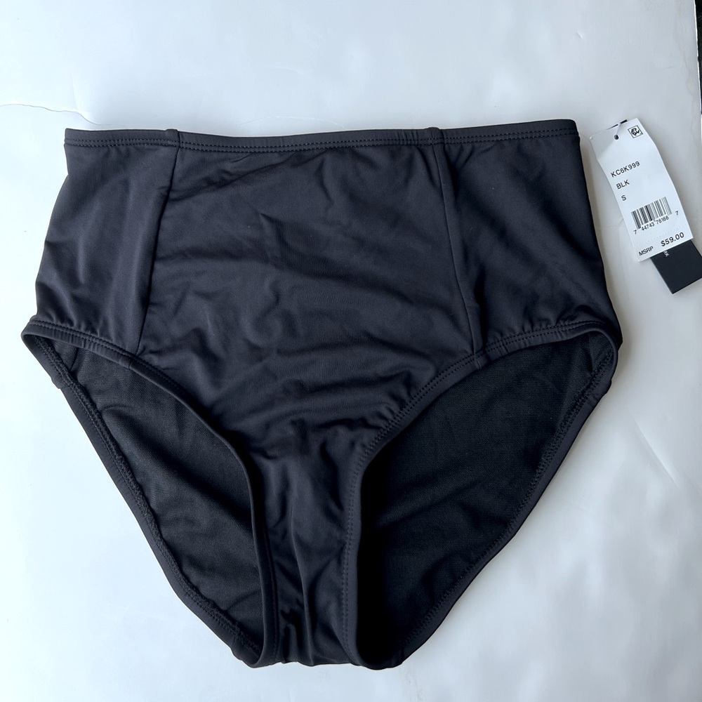 Kenneth Cole New York Black High-Waisted Swim Bottom